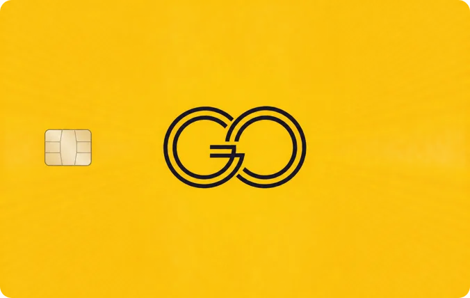 GODL Pay gold card with black GO monogram